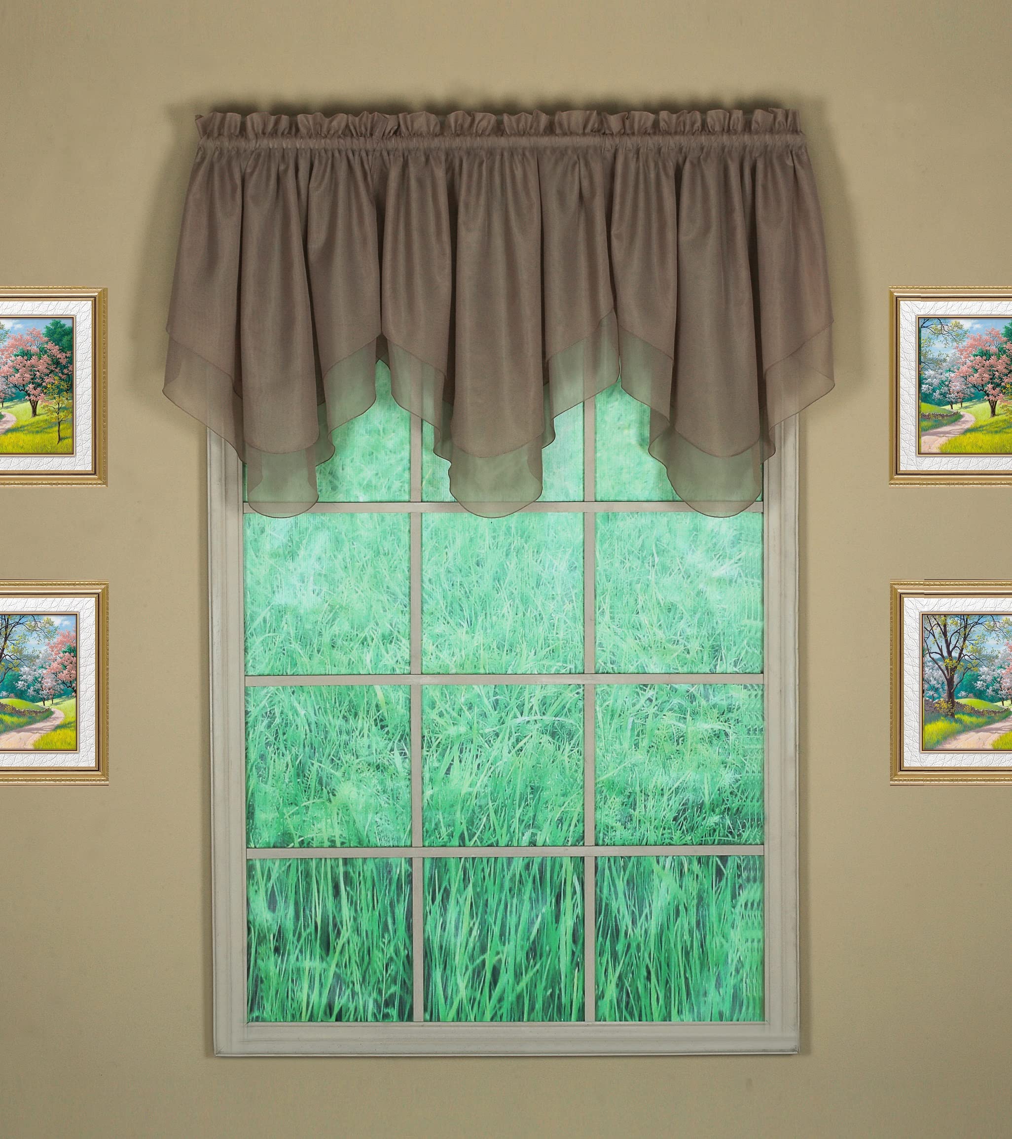 Today's Curtain Emelia Original Voile Ascot 25", Taupe, 40" W x 25" L, W 40" x L 25" (1 Panels) - Image 2