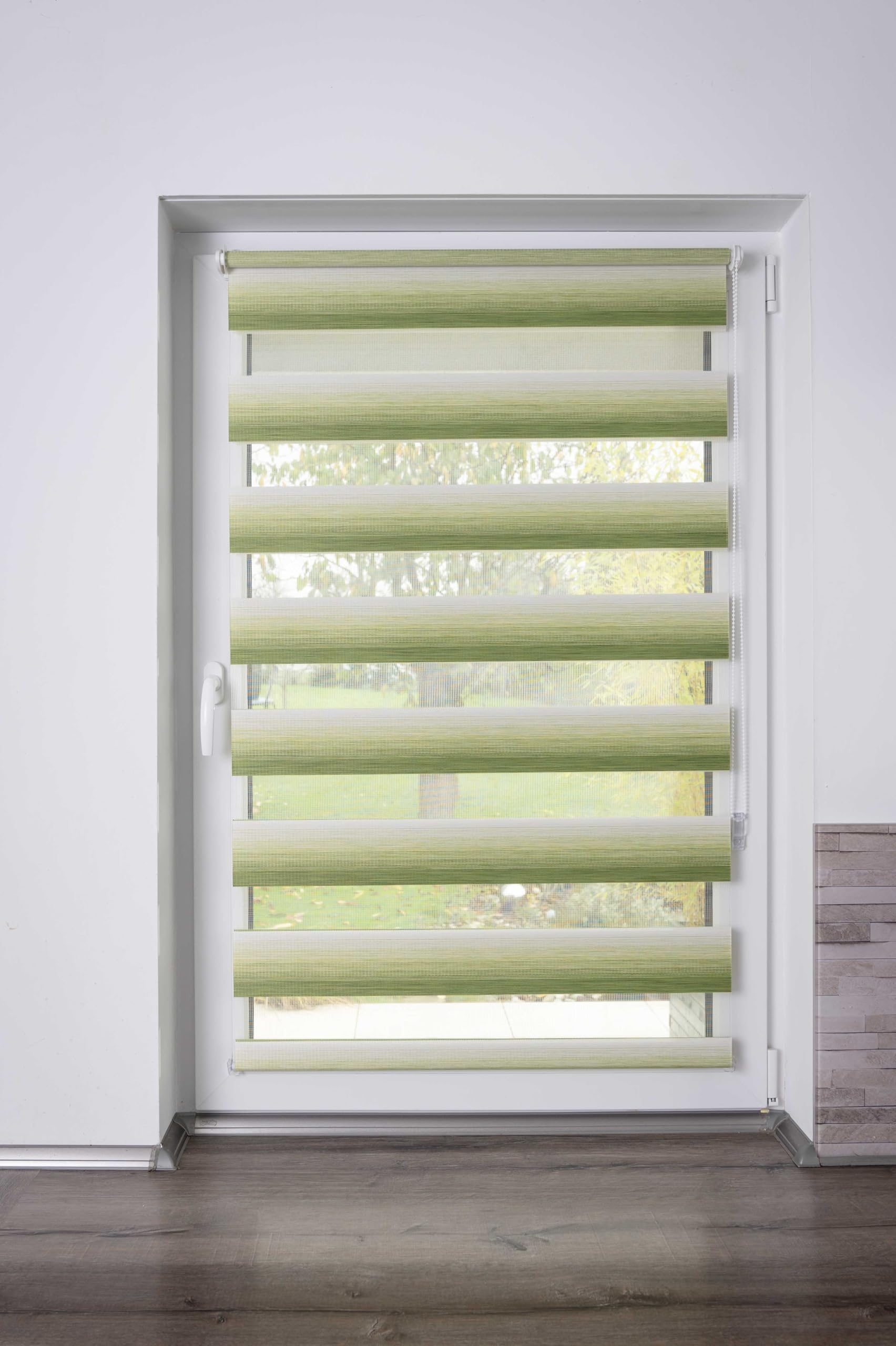 Khome K-Home® Klemmfix Doppelrollo Madrid ohne Bohren Farbverlauf Grün B40 x H150 cm – Bild 4
