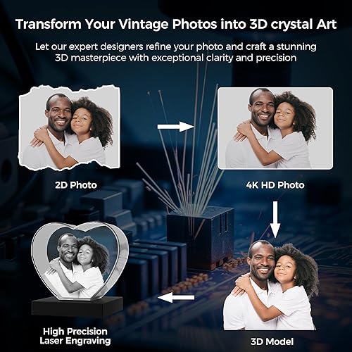 Miniatura 5 de Cristal fotográfico 3D, regalos personalizados de Navidad para mamá, mujer, esposa, papá, gran regalo de Navidad, regalo conmemorativo, sentimental,