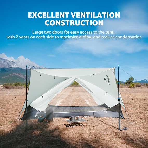 Naturehike Mongar UL Ultralight Tents Windproof Waterproof Trekking Tent Portable Double Tent 1/2 Person Tent 3-4 Season for Camping Hiking