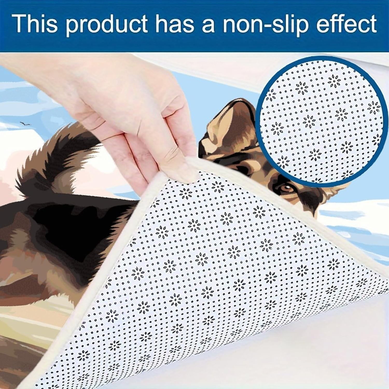 German Shepherd Dog Lovers Kitchen Mats with 2PCS Non-Slip Washable,Kitchen Rug Heavy Duty Durable, Floor Mats for Kitchen,Office,Sink,Laundry