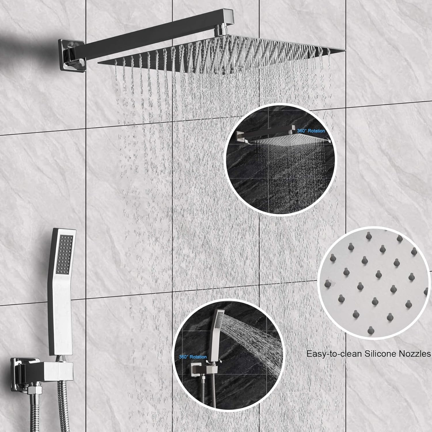Limited Stock Jcrob Shower Faucets Sets Complete (10 Inch Chrome), Rain Shower Head with Handheld Shower, High-Pressure Square Shower System for Bathroom, Dual Shower Combo Set with Pressure Balance Valve 🔥 Hot Deals Jcrob Shower Faucets Sets Complete (10 Inch Chrome), Rain Shower Head with Handheld Shower, High-Pressure Square Shower System for Bathroom, Dual Shower Combo Set with Pressure Balance Valve