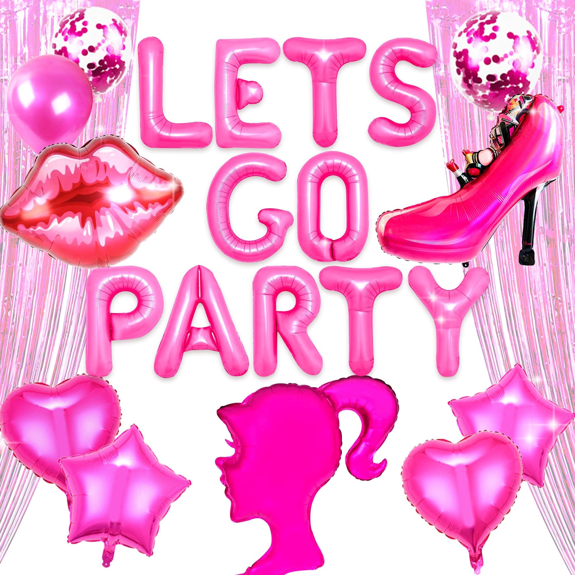 JeVenis Hot Pink Girls Party Decoration Come On Lets Go Party Decoration Lets Go Girls Party Decoration Cowgirl Let's Go Girls Bachelorette Party Decoration