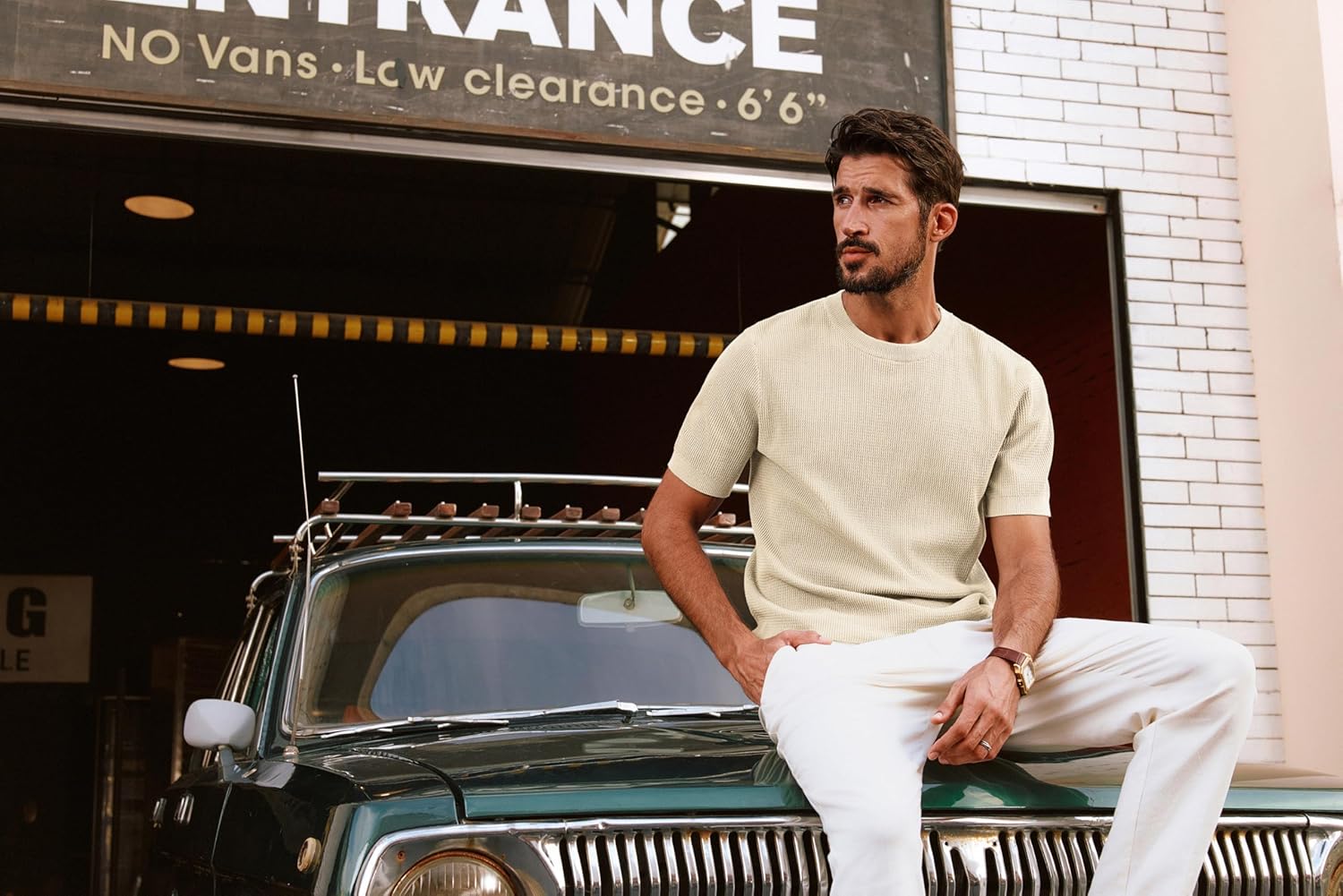 PJ PAUL JONES Mens T-Shirts Knit Short Sleeve Crewneck Shirt Casual Textured Pullover Tees - Image 2