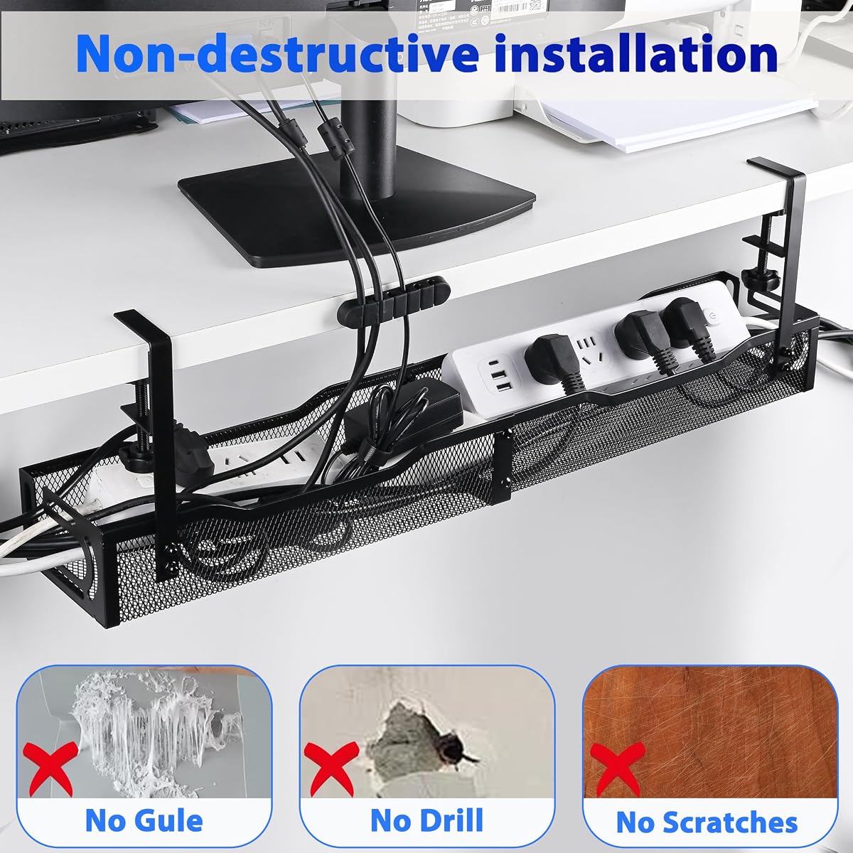 EGR Under Desk Cable Management Box 25.3 Inch view 3