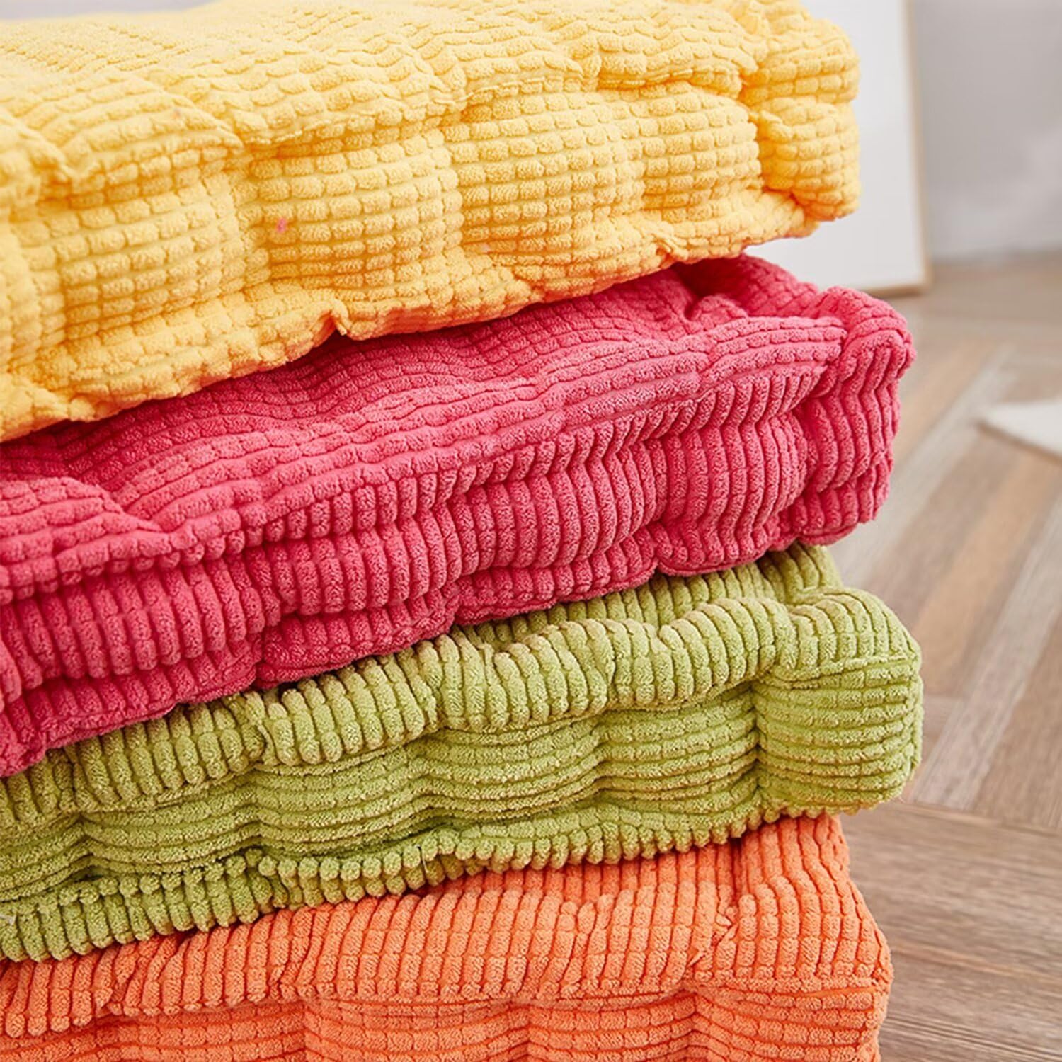 Lot de 4 coussins de chaise 45 x 45 cm - Utilisation intérieure et extérieure - 100 % coton - Coussin de sol ferme - Coussin de yoga pour animal domestique - Orange