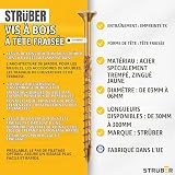 STRÜBER Lot de 200 vis à bois avec entraînement Torx (4,0 x 60 mm / 200 pièces) - Vis à tête fraisée pour constructions de toit - Vis universelles pour panneaux d'aggloméré - Jaune galvanisé - 2