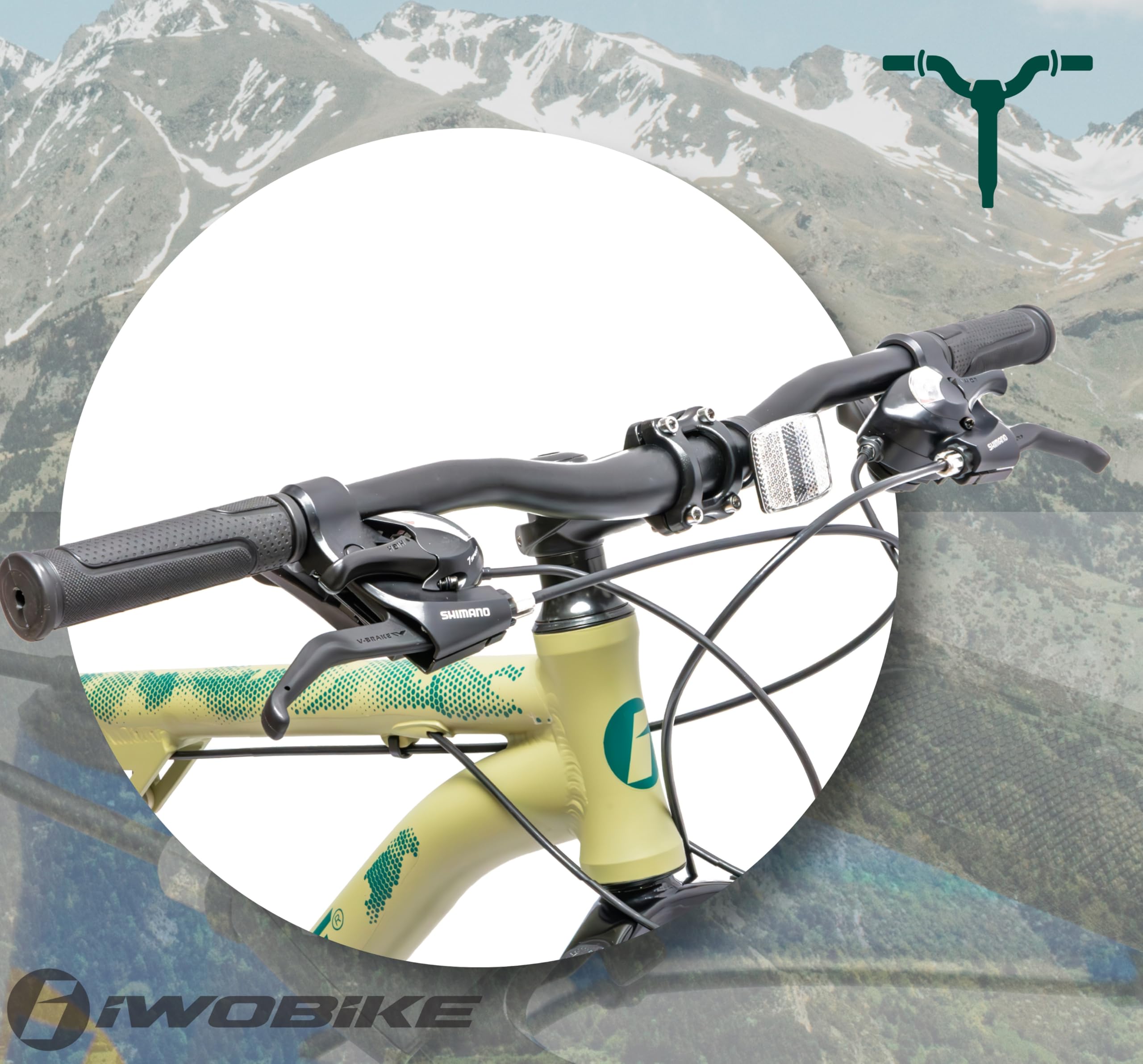 Rower Górski, 26 Cali, Khaki Mat z Zielonymi Akcentami, Męski | Rower Górski, 26 Cali, Khaki Mat z Zielonymi Akcentami, Męski, 21 Biegów, Rama Aluminiowa 47cm, Amortyzacja Sprężynowa, Hamul