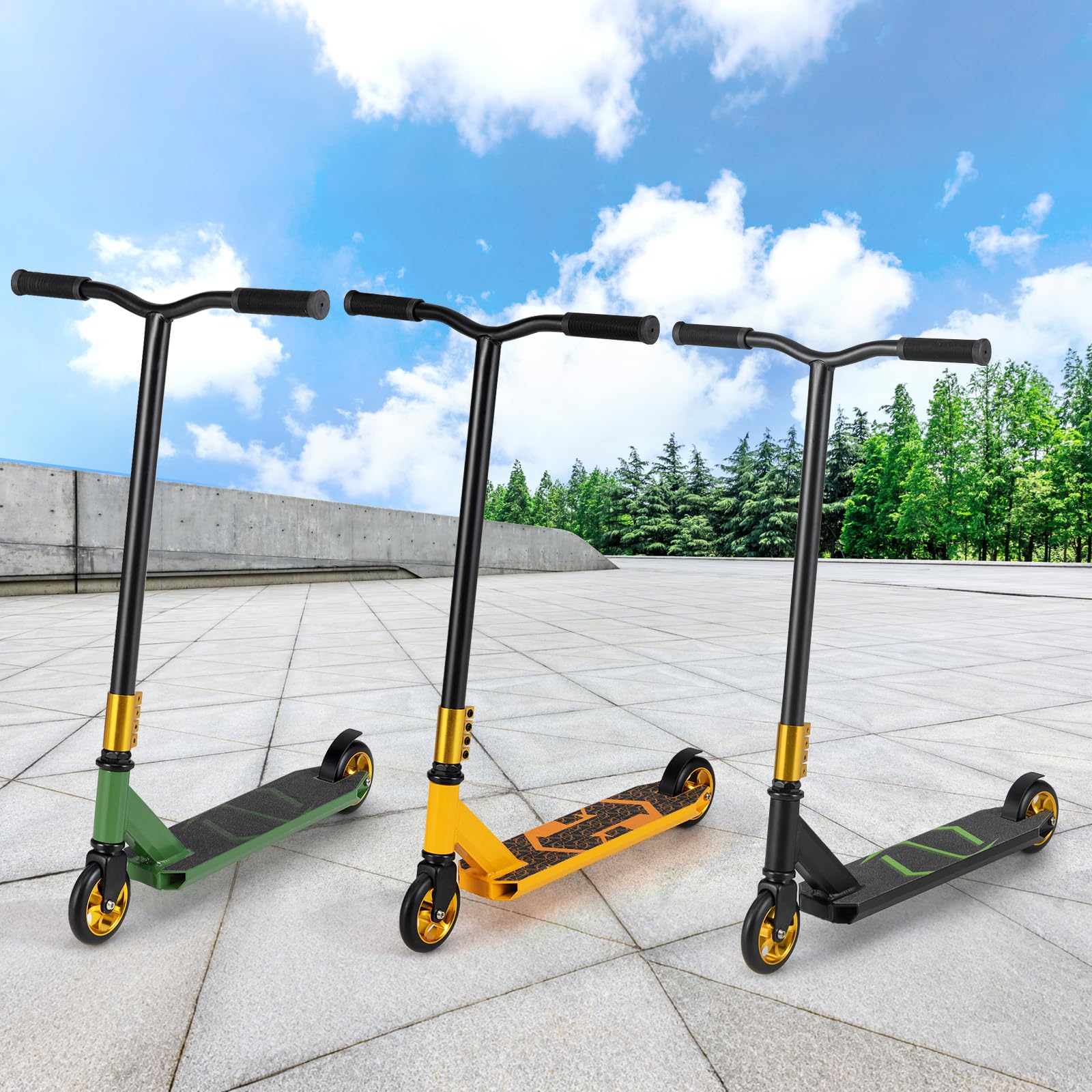 COSTWAY Scooter Acrobatico per Bambini, Monopattino Freestyle con 2 Ruote PU e Ampia Pedana in Alluminio, Scooter Pro per Trucchi Leggero da Strada per Bambini 10+ Anni, Carico 100 KG