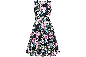 Elegant Sleeveless Girl's Floral Sundresses