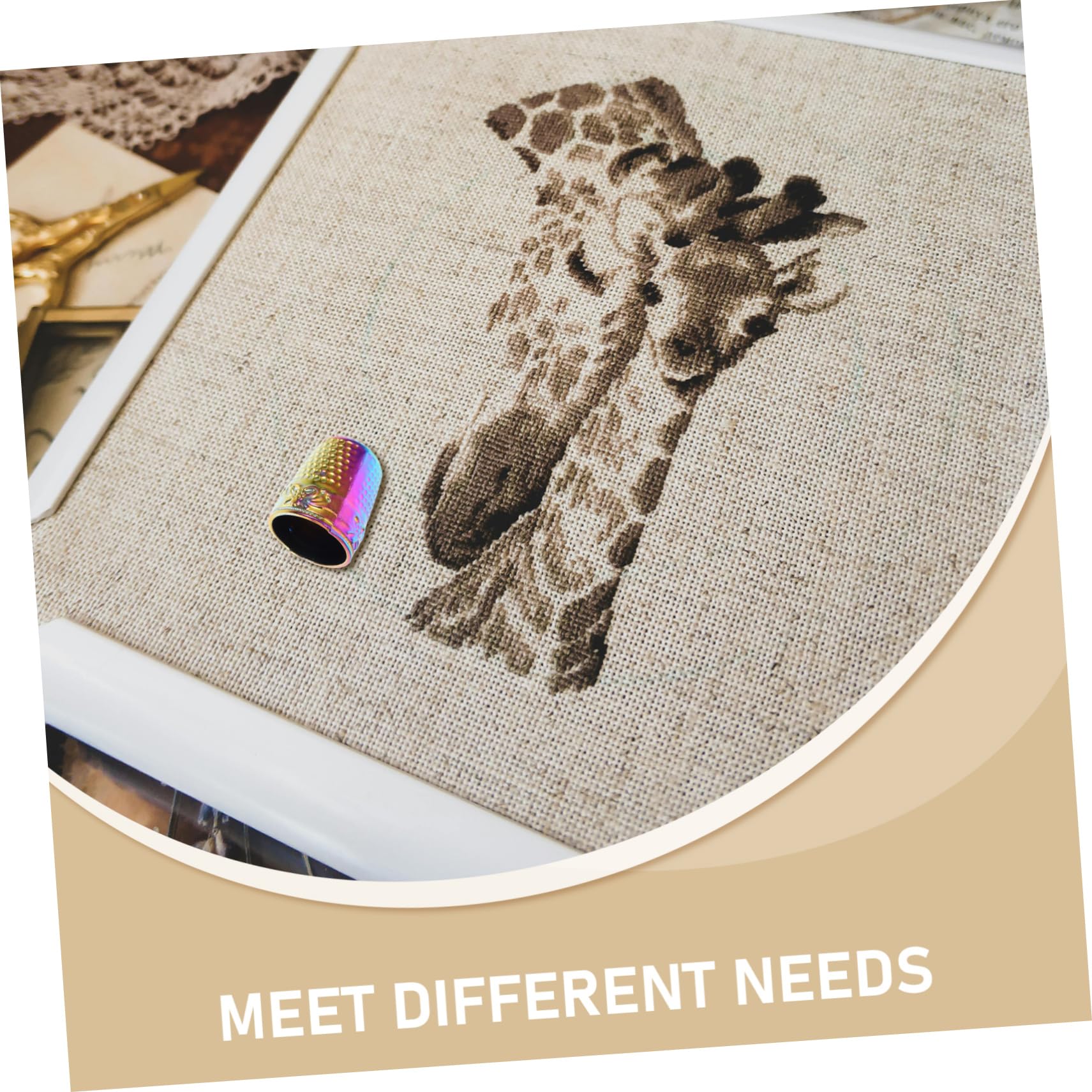 HAPINARY 4pcs Hand Sewing Thimbles Large Size Metal Thimbles Finger Hand Protector for Embroidery Quilting Needlework DIY Craft Tools