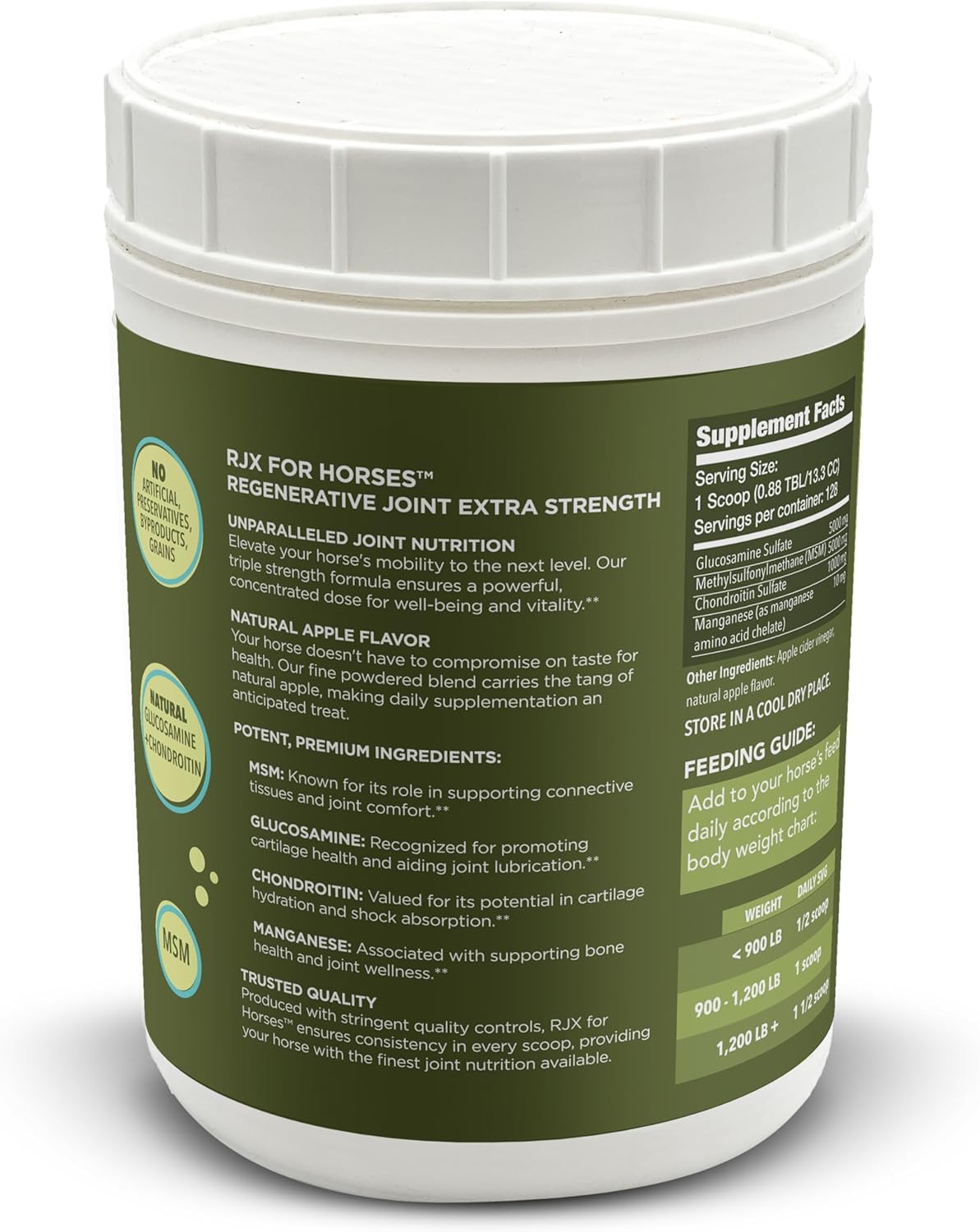 NUSENTIA RJX for Horses - Triple Strength Glucosamine, Chondroitin, and MSM. Joint Supplement. Powder. 54 OZ