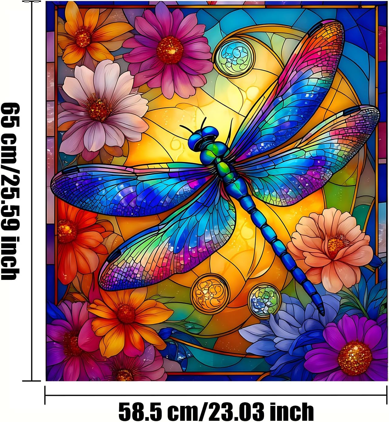 Dishwasher Magnet Cover 23" x 25.5", Colorful Dragonfly Floral Magnetic Dishwasher Door Cover Decorative Kitchen Appliance Panel (Dragonfly)