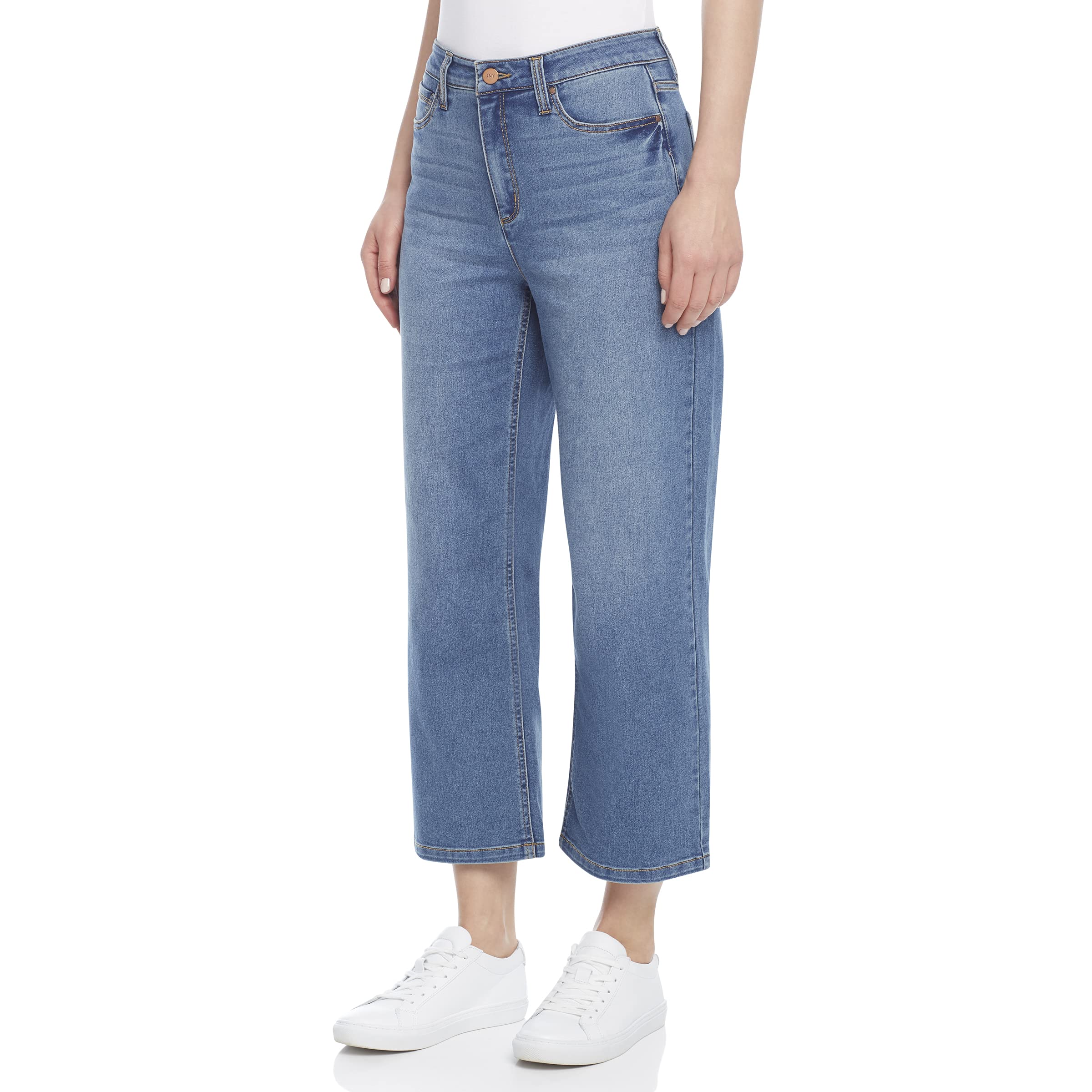 Jones New York Womens Lexington High Rise Wide Leg Crop Pant