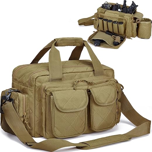 Stahlusdick Deluxe Pistol Range Bag - Soft Handgun Cases for Shooting & Hunting Can Hold 3-5 Guns and Ammos