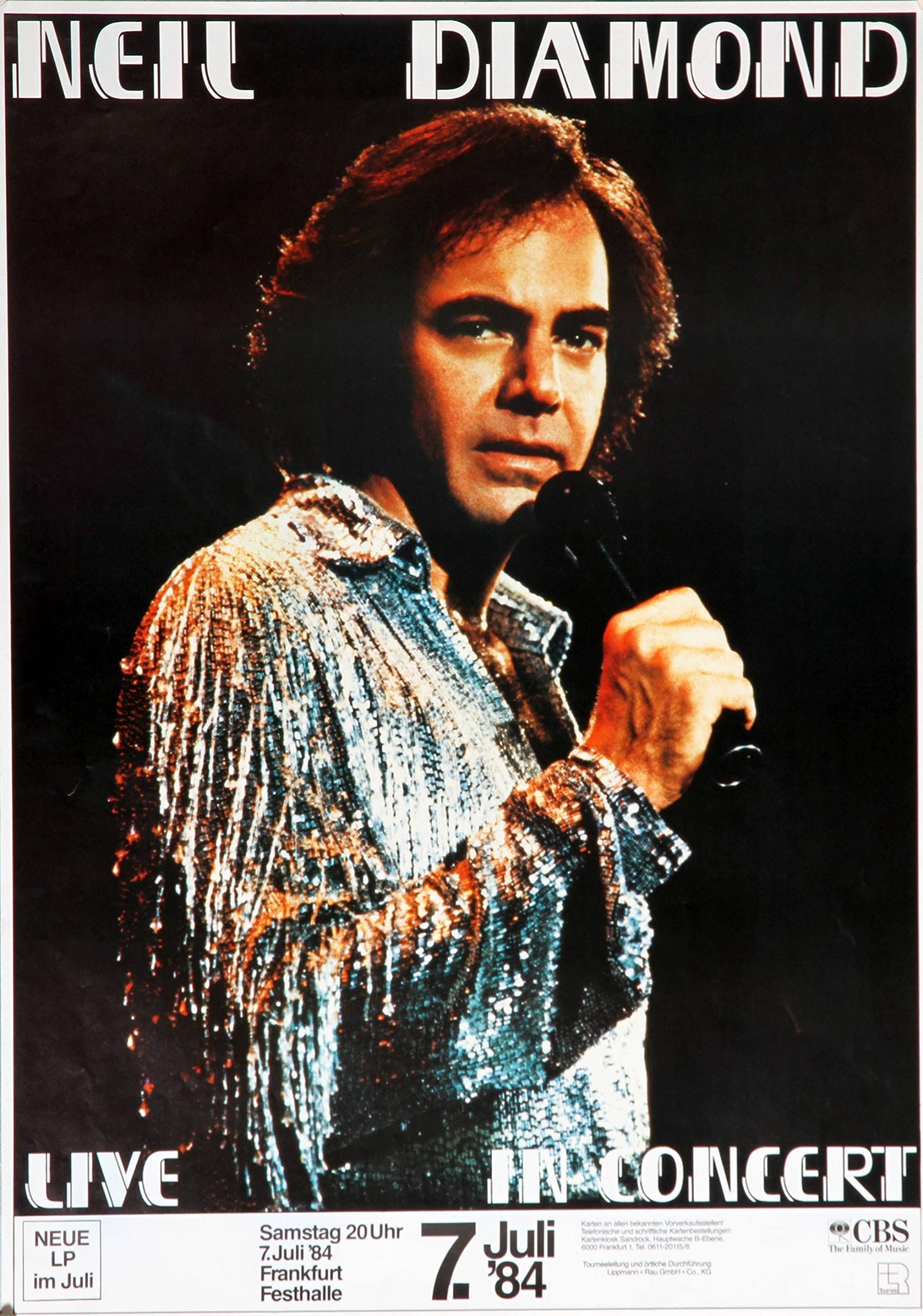 Premium Poster/Plakat | DIN A1 | Wanddeko | Live Konzert Veranstaltung » Neil Diamond - Live In Concert, Frankfurt 1984 «