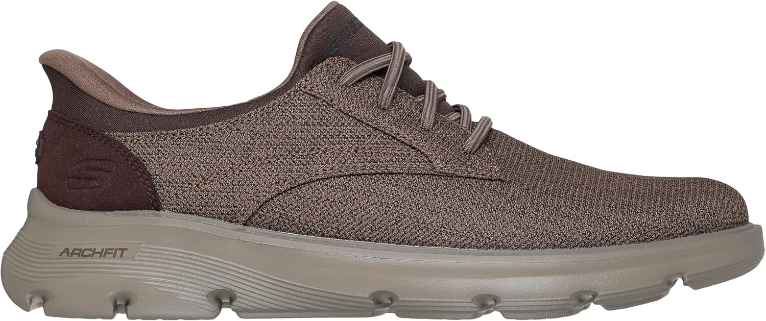 Skechers Men's Arch Fit Garza Chapman Round Toe Mesh Bungee Lace Slip-ins