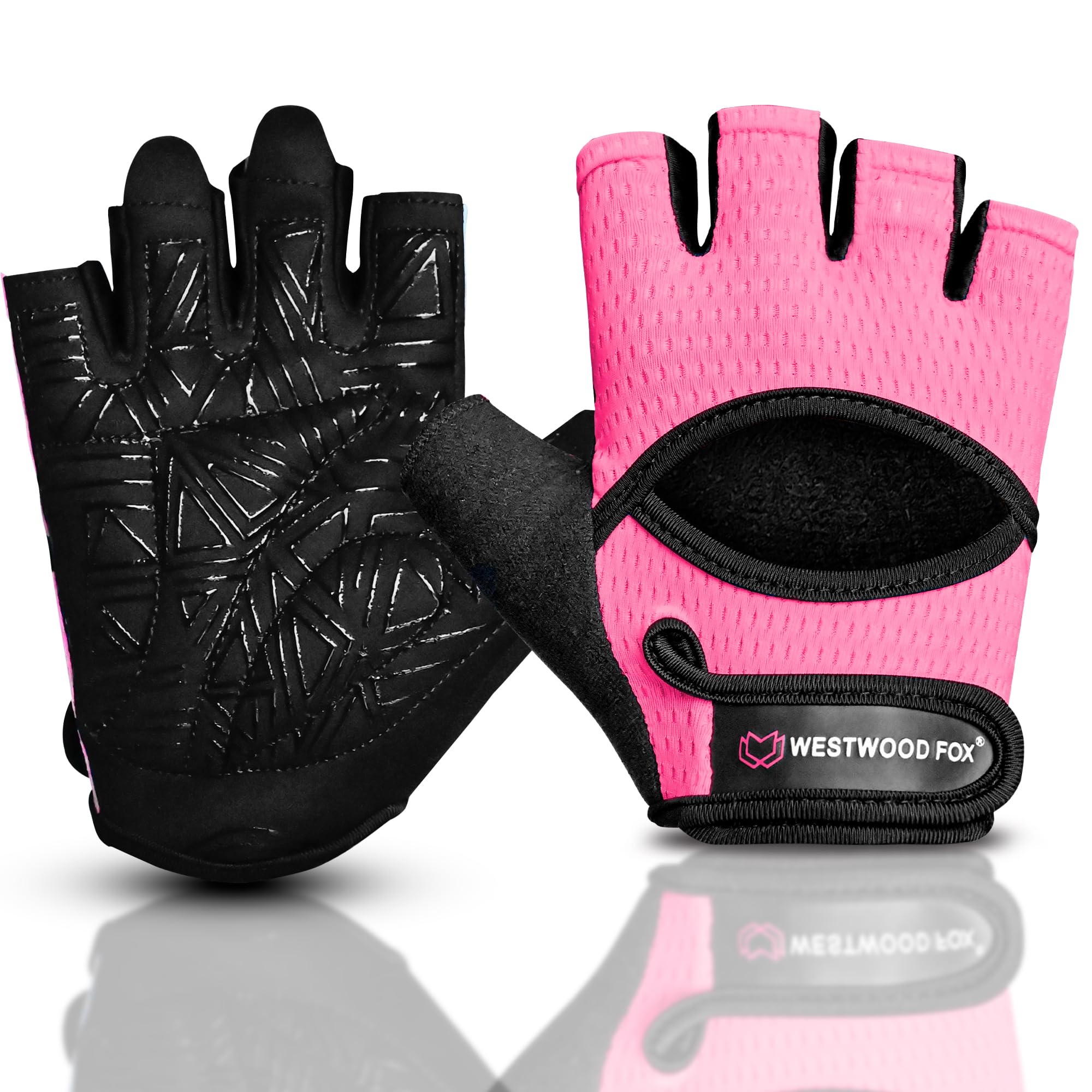 WESTWOOD FOX Fitness-Handschuhe für Damen und Herren, belüftete Handschuhe für Gewichtheben, Fitness, Radfahren und Training, mit dicker Polsterung, vollständiger Handflächenschutz, rutschfester Griff