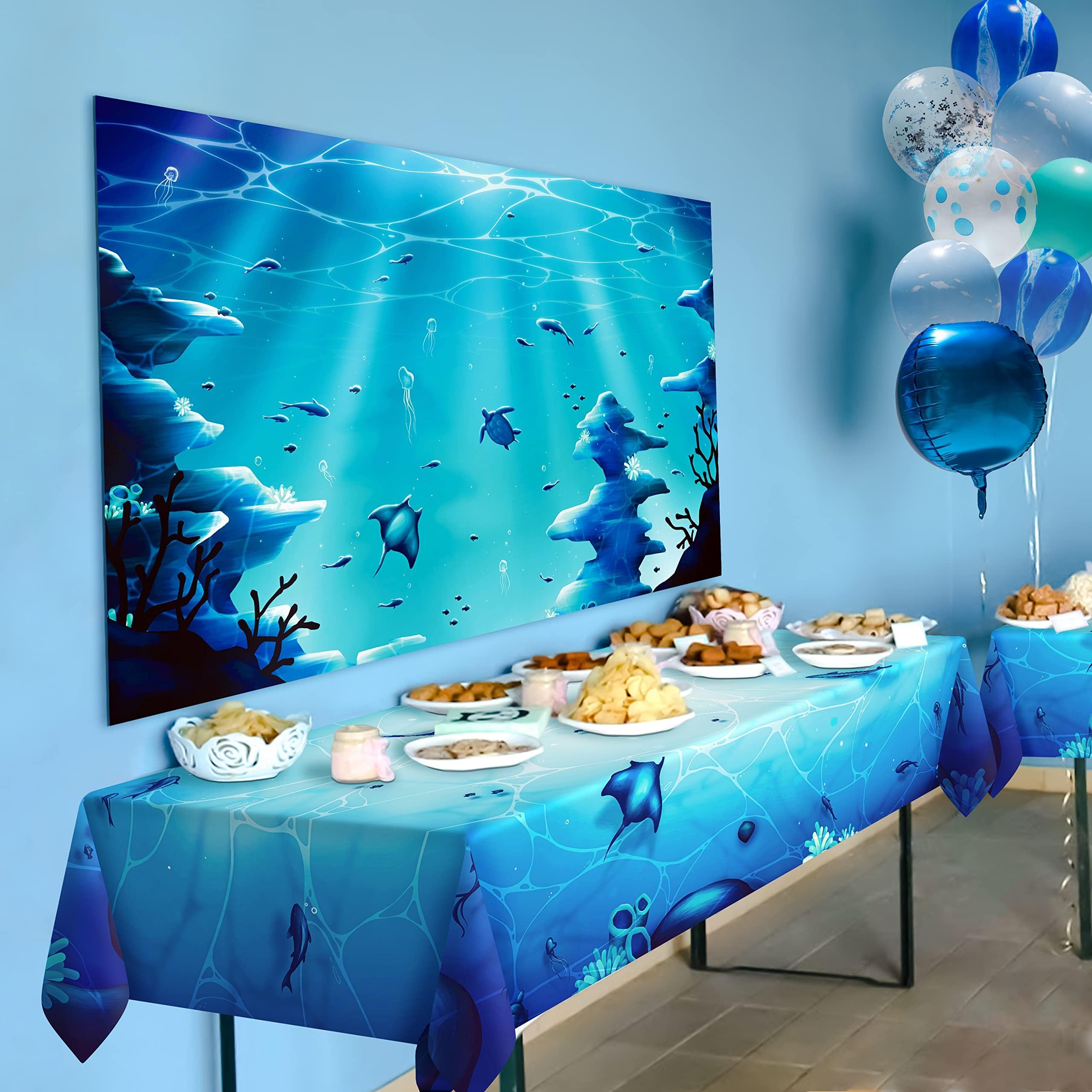 Unter Dem Meer Party-Hintergrund – 152 X 91 Cm Stoff-Banner Mit Meerestieren Für Kindergeburtstag