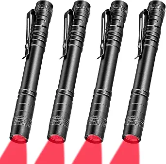 Tuanse Red Light LED Flashlight Set of 4