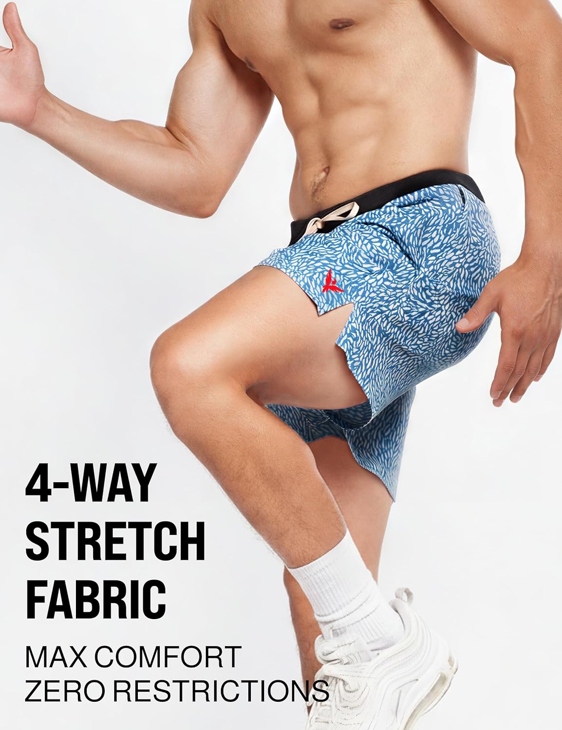 YOGA CROW Flow Men’s Lined Shorts 5" – 2-in-1 Hot Yoga, Running & Hybrid Swim Short