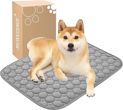 MICROCOSMOS Summer Cooling Mat & Sleeping Pad- Water Absorption Top, Materials Safe, Easy Carry, EZ Clean. Keep Cooling for Pets, Kids and Adults.Drak Grey, 24" x18"