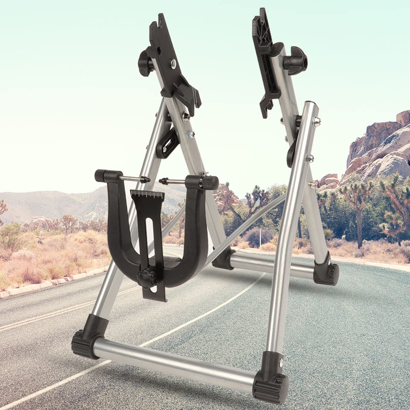 Alomejor Fahrrad-Laufrad-Zentrierständer mit Drehknopf-Lineal, Kausche Vorne und Hinten, Faltbar, für den Heim- und Teamgebrauch
