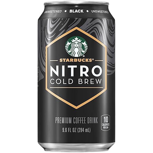 Starbucks Nitro Cold Brew Café, negro sin azúcar, lata de 9.6 onzas