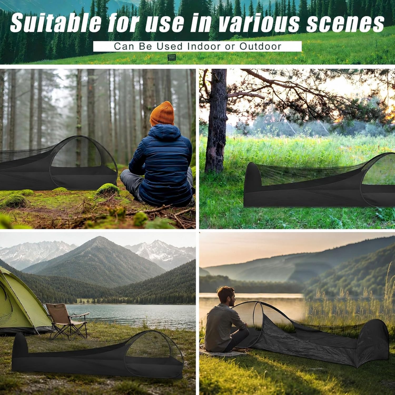 Amazon.com : Vincreem 2 Pack 82.6 Inch pop up Mosquito Tent