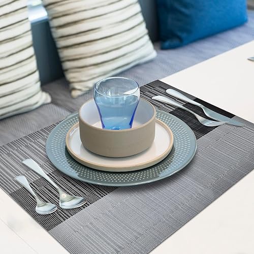 Miniatura 7 de Aofmee Juego de 4 manteles individuales resistentes al calor, manteles individuales lavables y duraderos de PVC, manteles individuales de vinilo