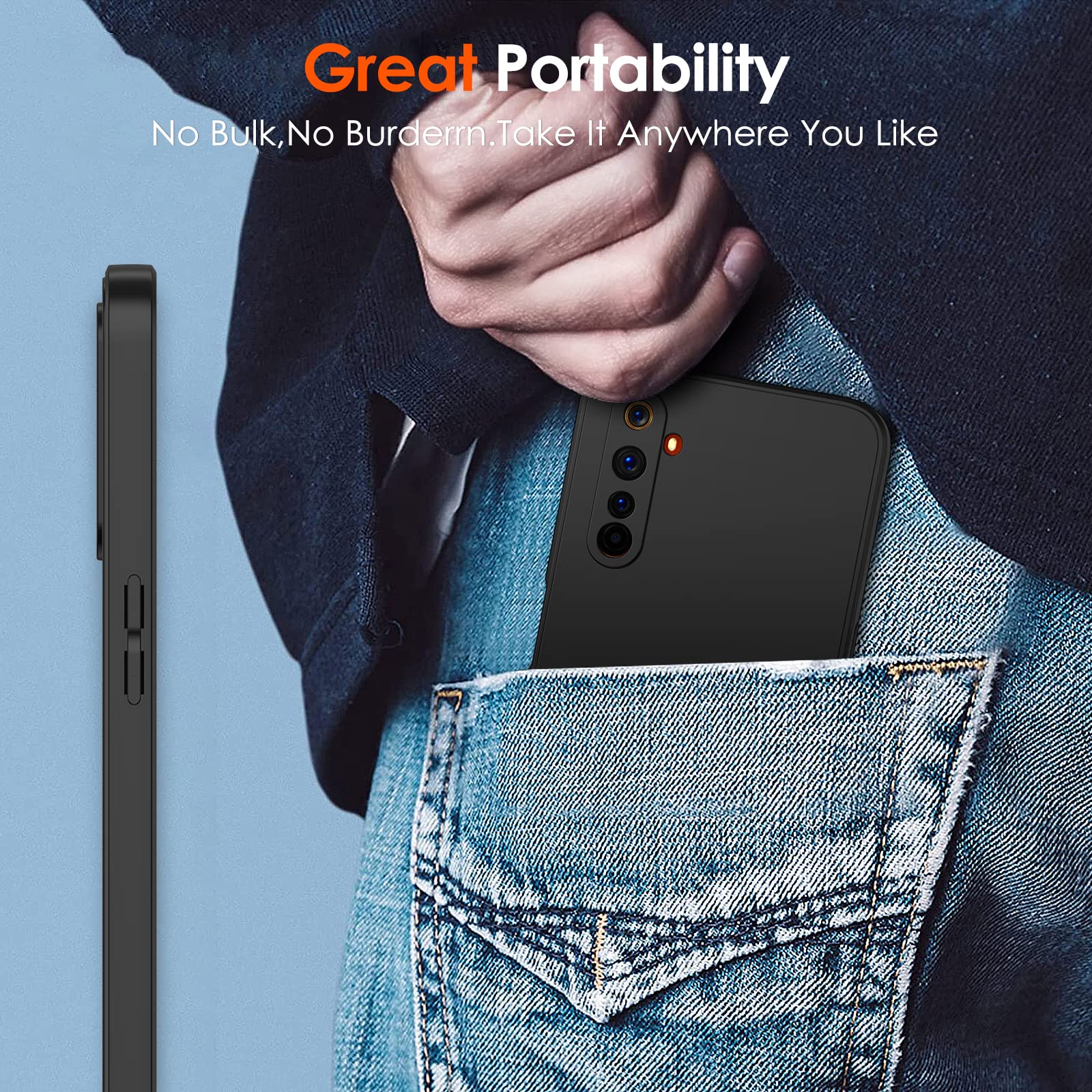Ivoler Silikonhülle Für Realme 6 Pro – Matte Schwarze TPU-Hülle Mit Kameraschutz, Ultra Dünn