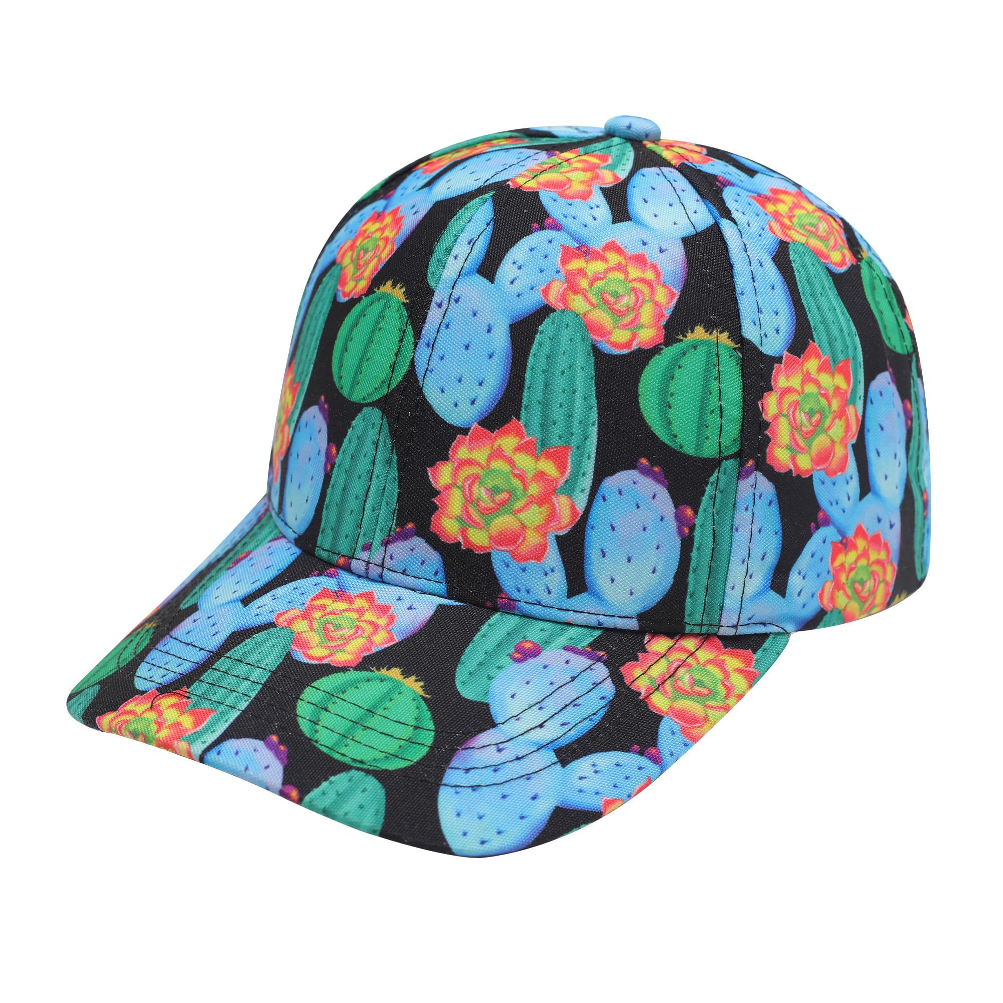 ZLYC Women Fashion Floral Print Baseball Cap Hawaiian Adjustable Snapback Dad Hat