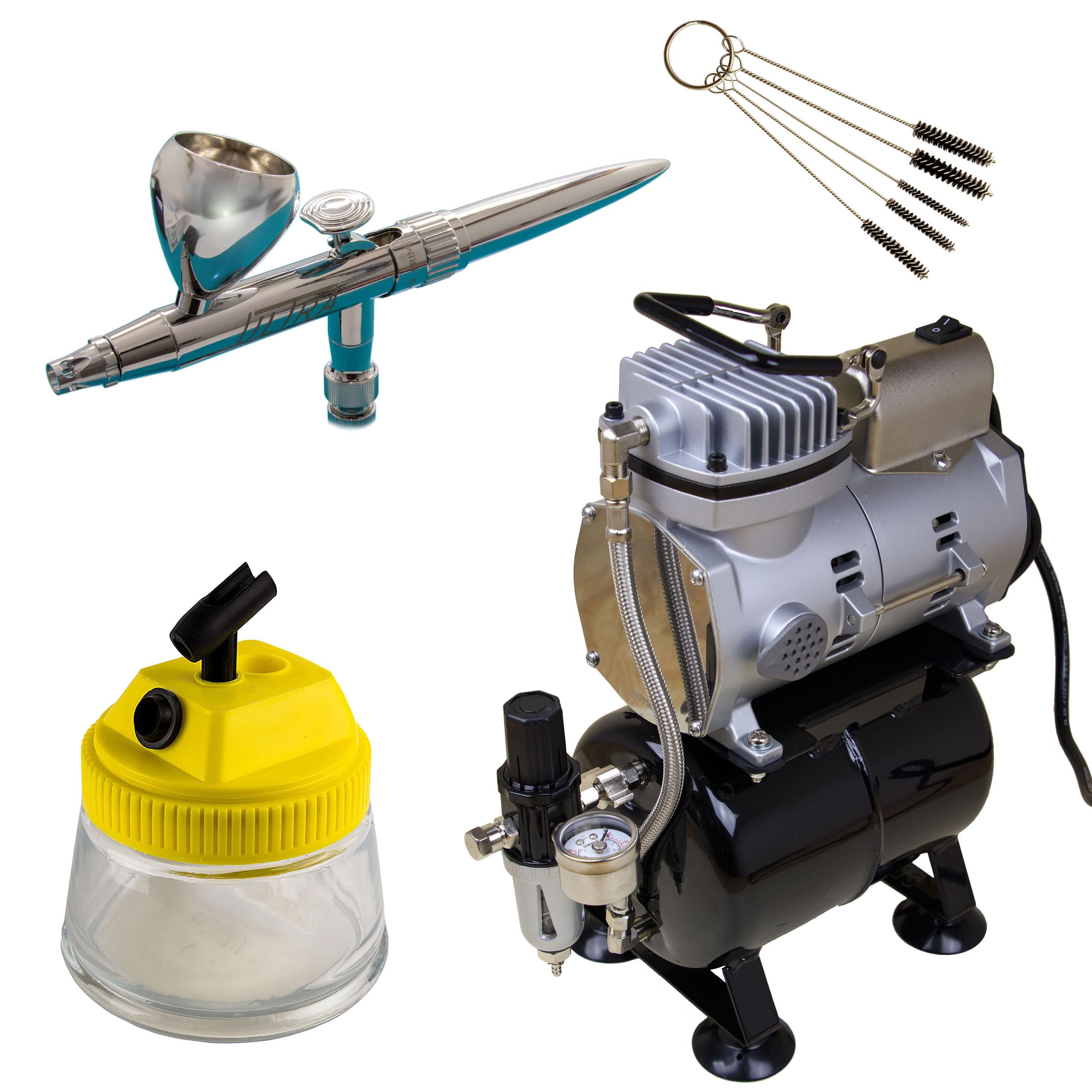 H&S Ultra 120231 und Sparmax TC-610H-n Kompressor - Modellbau - Airbrush Set 10