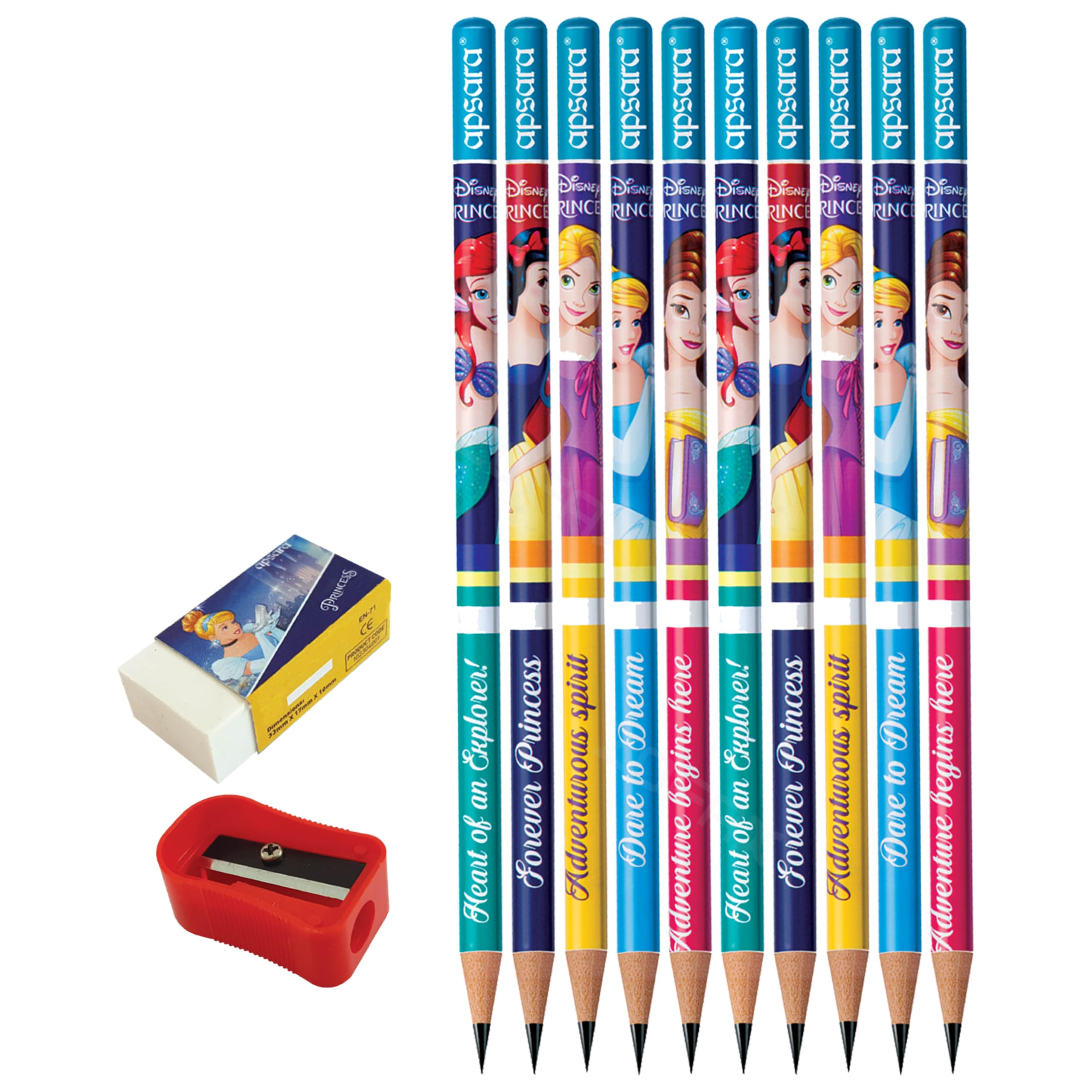 Novelty Pencils, Pack of 10, Pencils Sharpener Eraser Multipack, Perfect for School Office Home Nursery Use, Gift Pack, iZOFAX