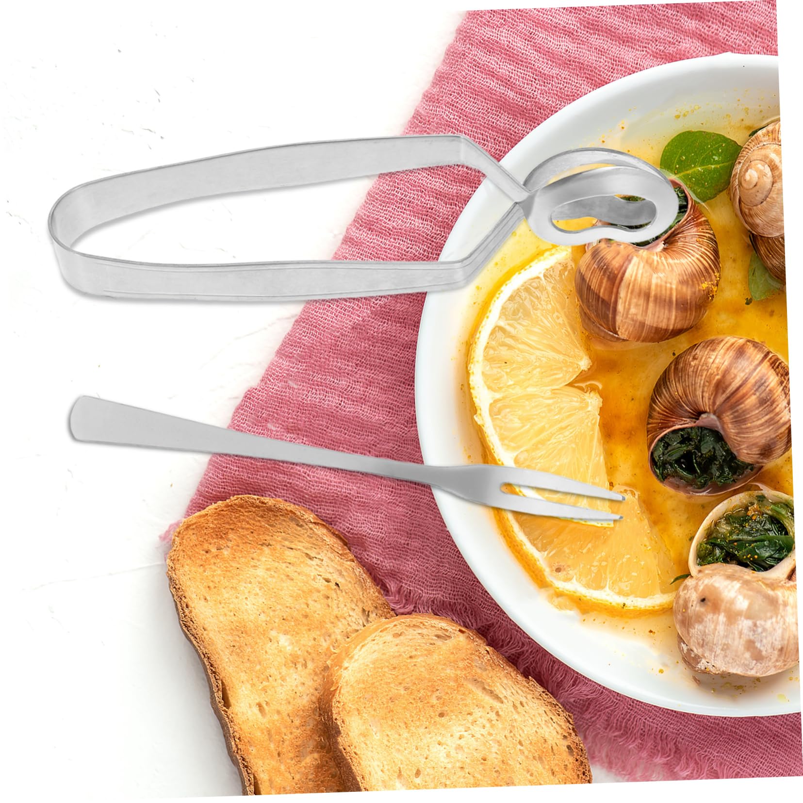 Amosfun 12 Juegos Utensilios Inoxidable para Caracoles Pinzas y Tenedores para Servir Escargot Cocina y Herramientas Prácticas y Fáciles de Limpiar