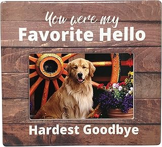 BANBERRY DESIGNS Pet Memorial Picture Frame - Bereavement Photo Frame for Dog or Cat - You were My Favorite Hello and My Hardest Goodbye