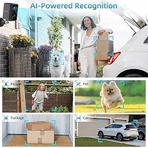 Septekon 2K Security Cameras Wireless Outdoor, Solar Camera for Home Security, Battery Powered Camera with Two Spotlights, PIR Motion Detection Siren, Color Night Vision, 2-Way Audio, IP66, Black