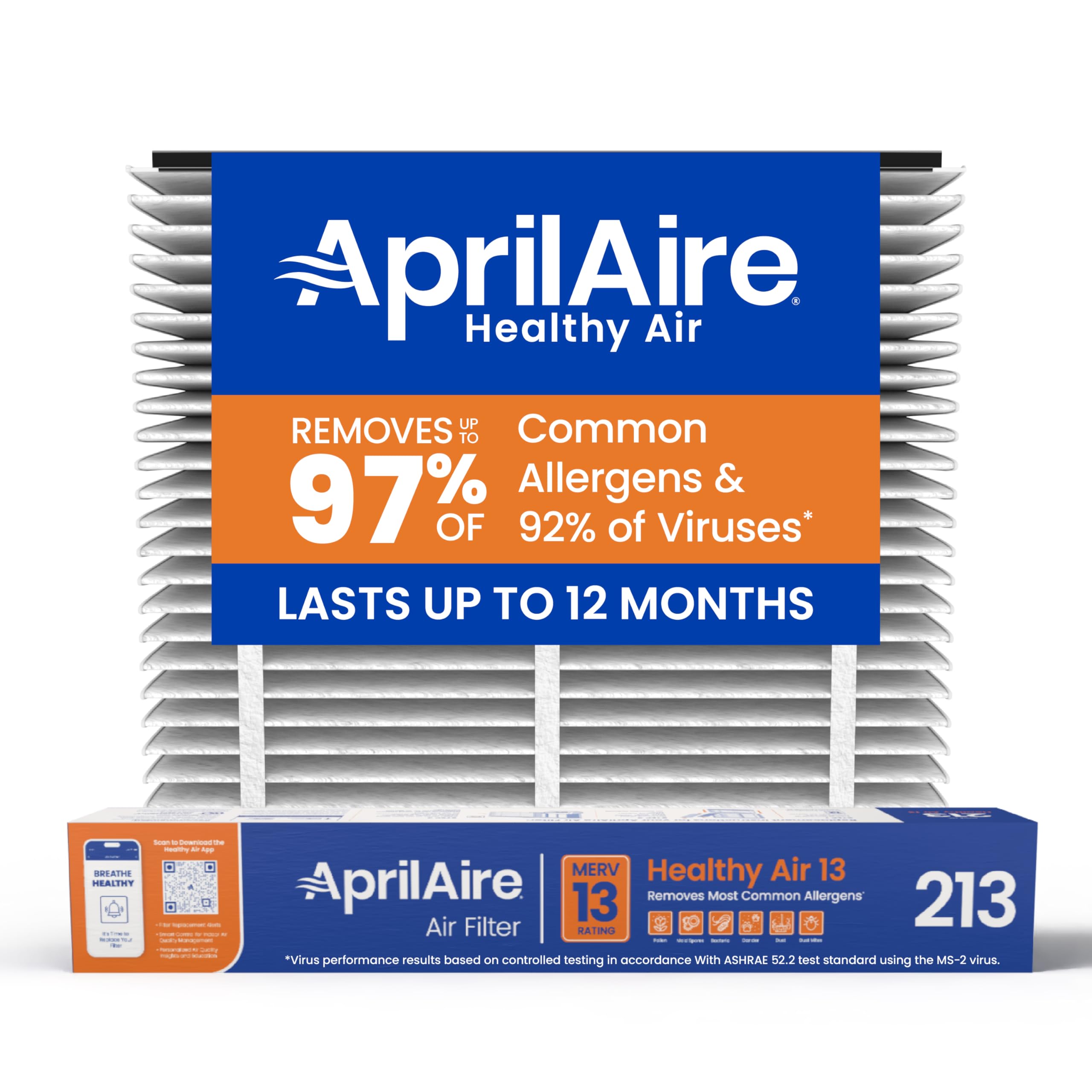 Aprilaire - 213 A1 213 Replacement Air Filter for Whole Home Air Purifiers, Healthy Home Allergy Filter, MERV 13 (Pack of 1)