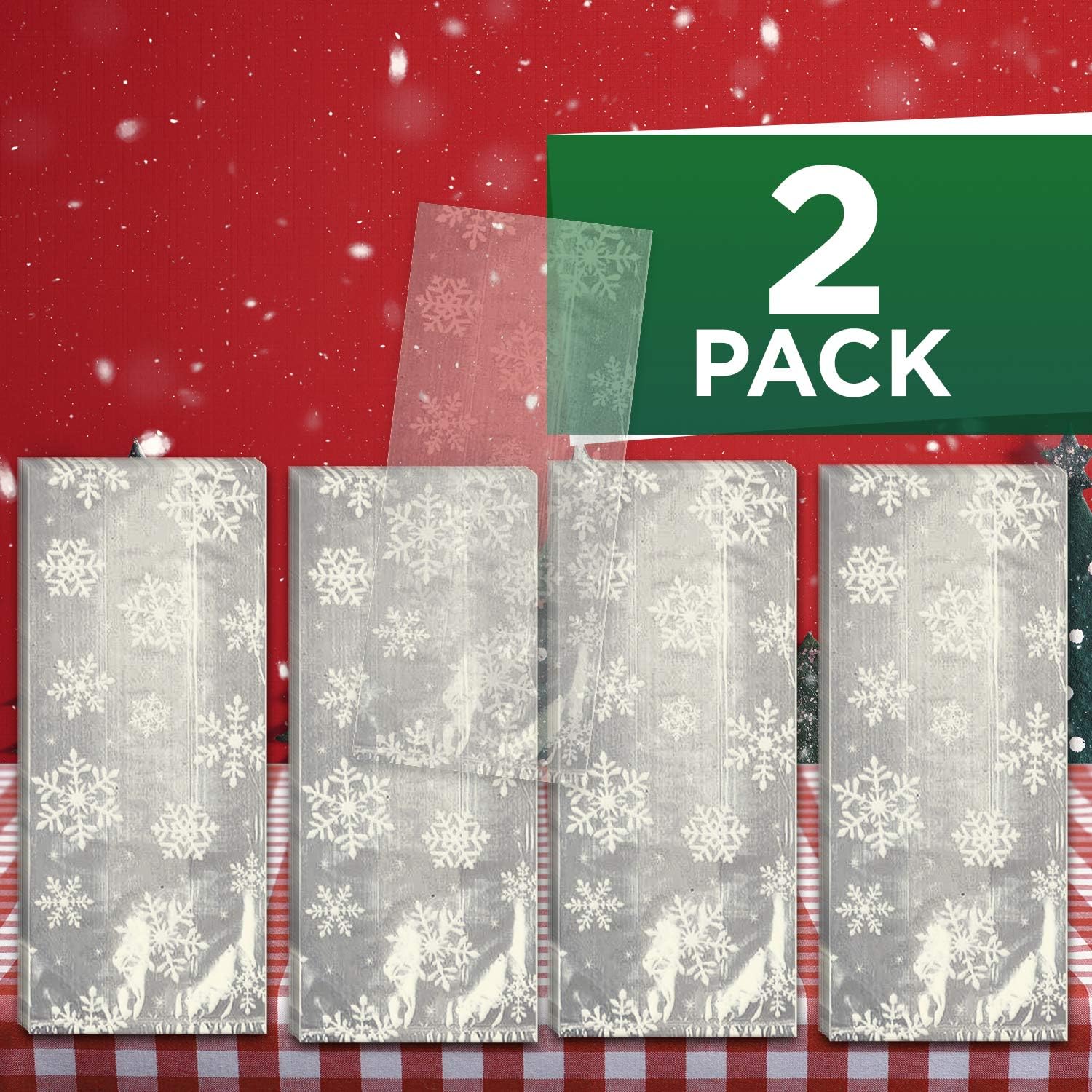 White Snowflake Cello Party Bags - 9 1/2" x 4", 20 Pcs : Health & Household