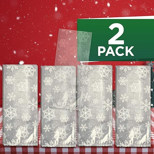 Miniatura 3 de Amscan 40 bolsas de fiesta de copos de nieve festivos de violonchelo de 9-12 x 4 x 2-14, pequeñas, transparenteblanco