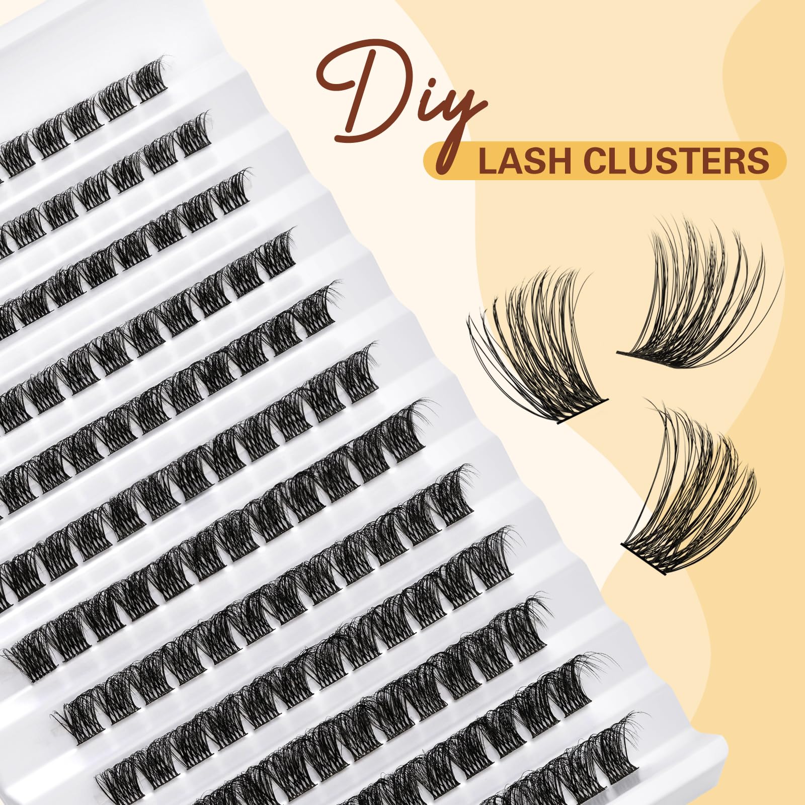 QUEWEL DIY Lash-Extensions Kit MIX10-18mm Lash-Clusters with Bond&Seal Super Hold - Image 4