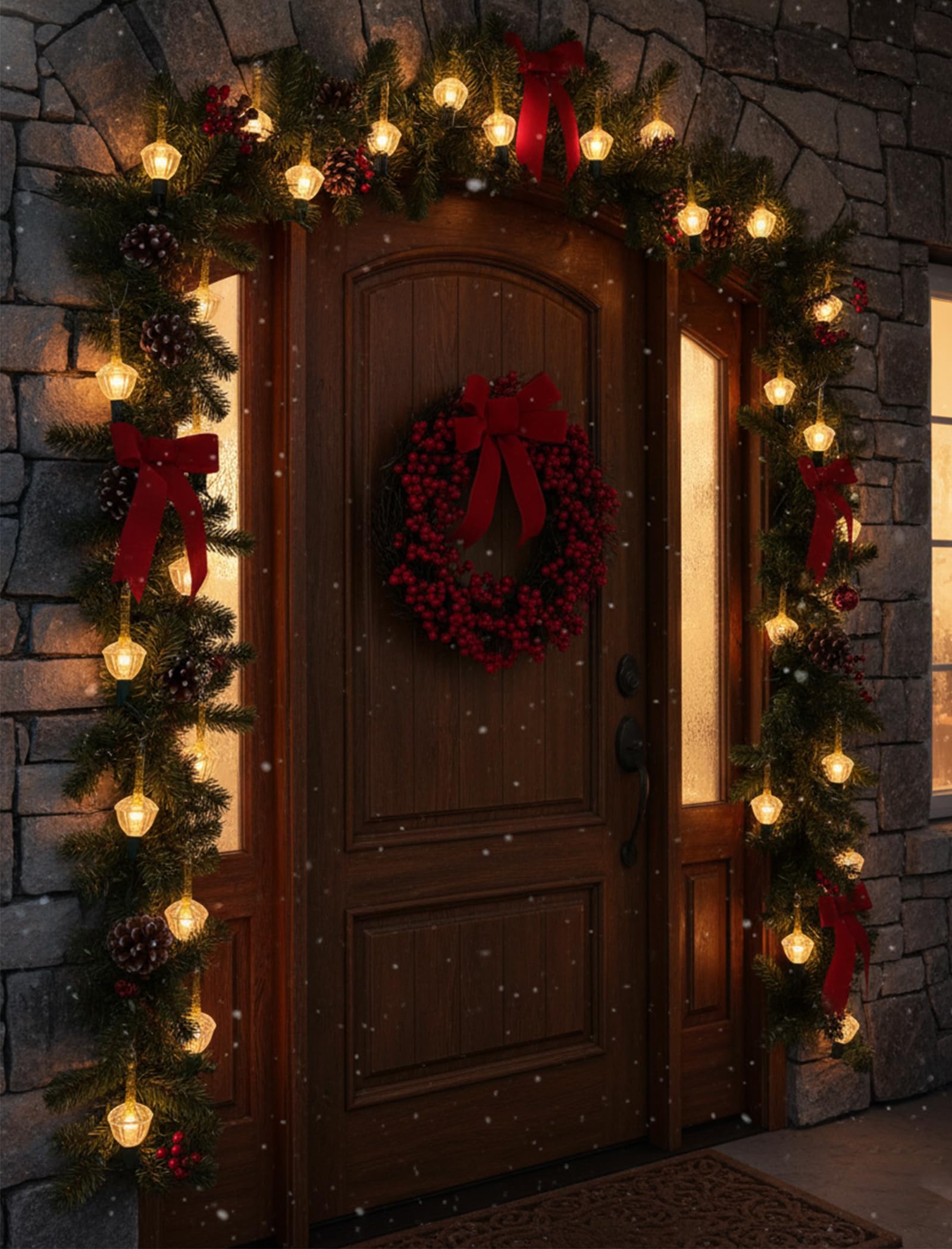 Luces de burbujas doradas de Navidad, tira de luces de burbujas vintage de 8.8 pies, 10 luces de burbujas transparentes con purpurina dorada (1 recambio), base C7/E12, luces de burbujas al aire libre