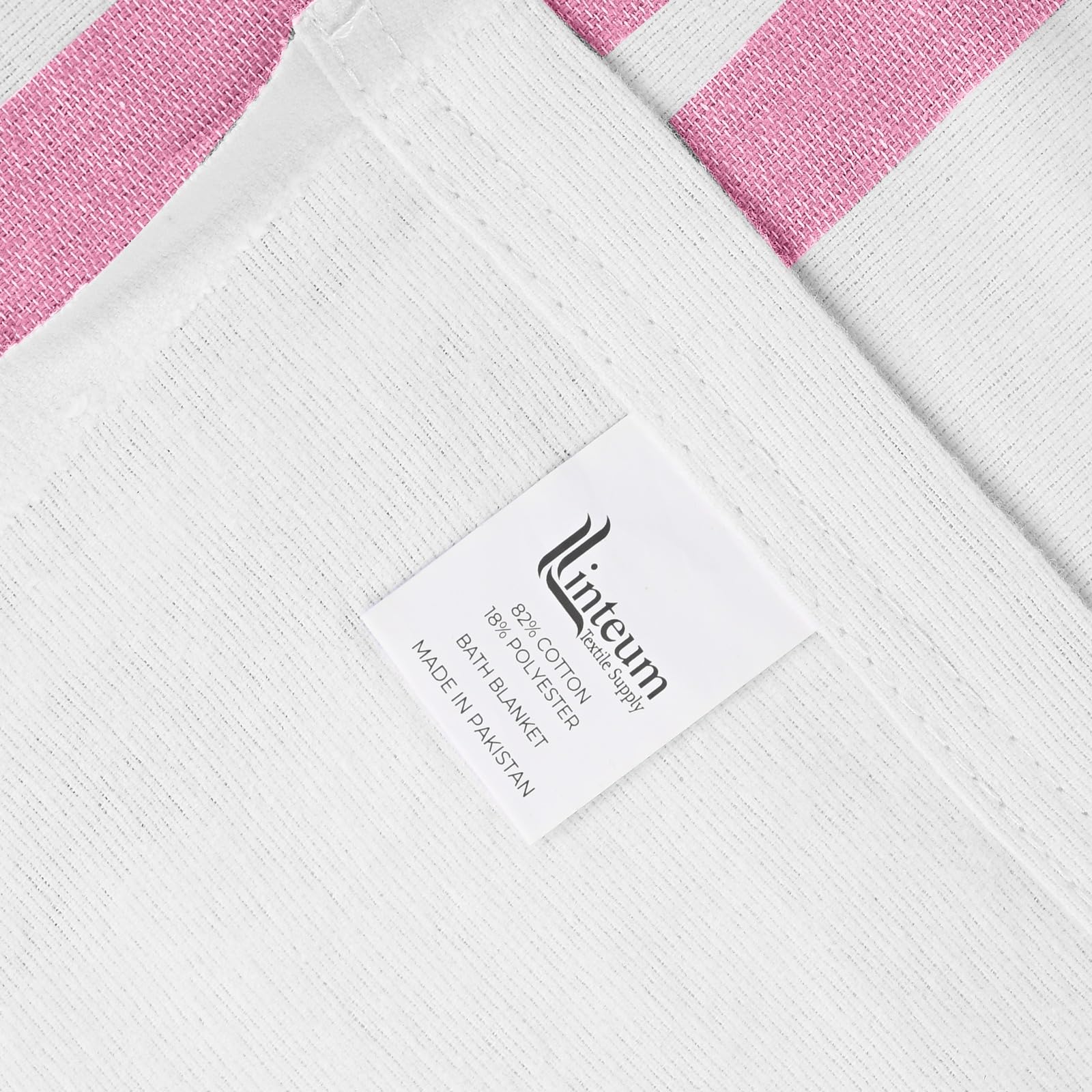 Linteum Textile Cotton Blend Hospital Bath Blanket - Twin Size 70x90 Inch Lightweight Sheet Blanket (White With Pink Stripes) - View #11