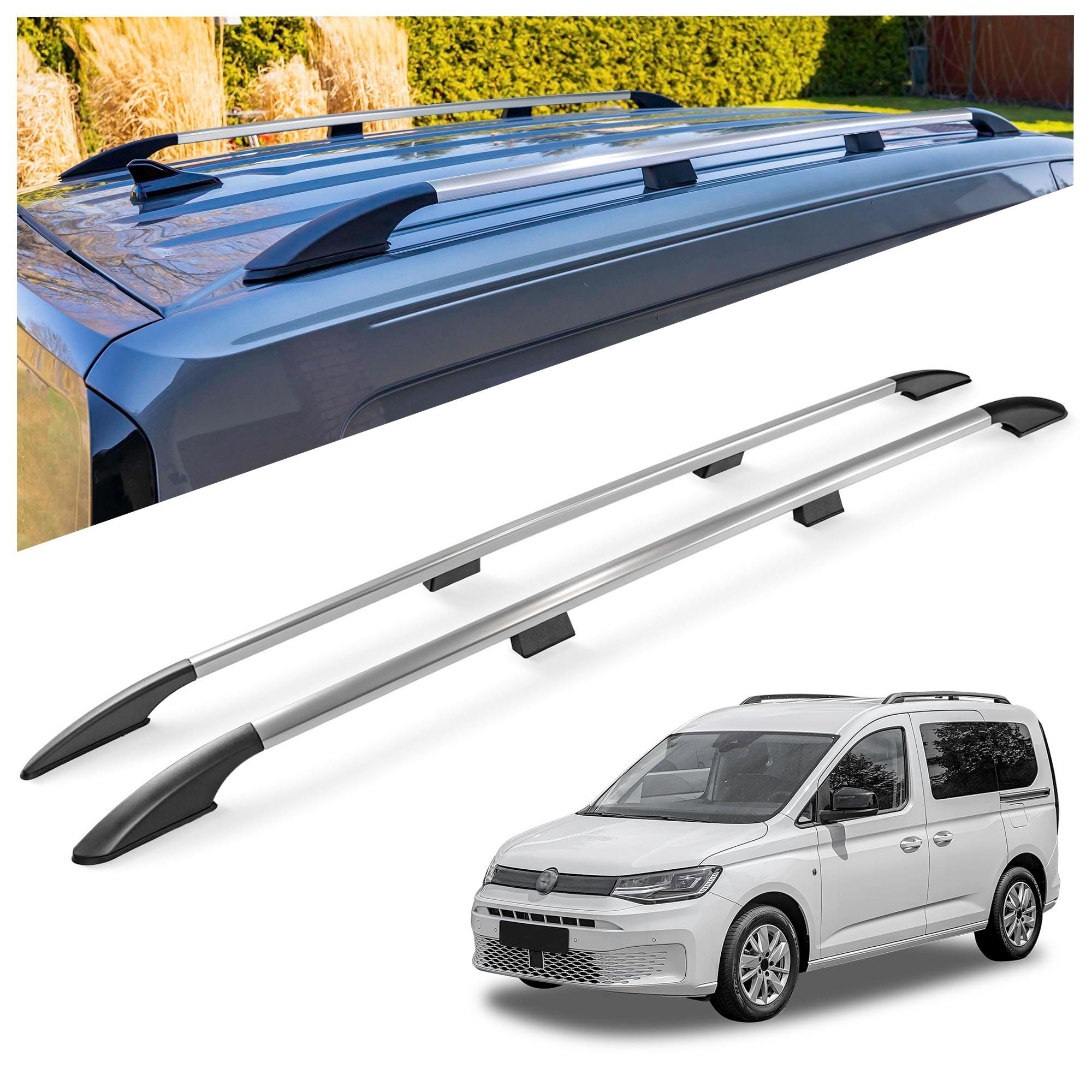 CHROMEMASTER | Barre Longitudinali da Tetto Compatibili con VW Caddy L2 | Maxi LUNGO 2020+; Consentono il Montaggio di Portapacchi da Tetto, Box da Tetto e Portabici | Installazione Semplice