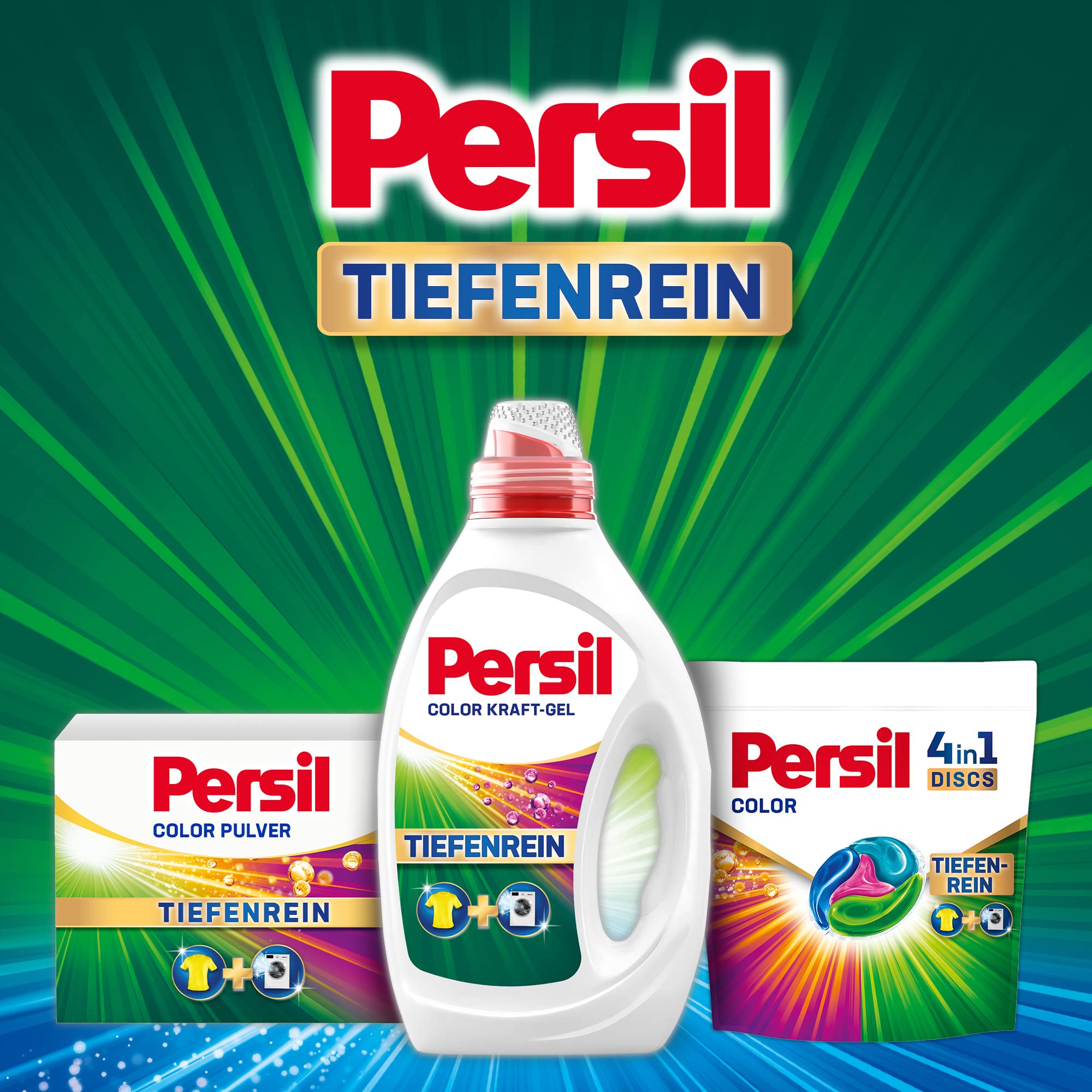 Persil Color Kraft-Gel (2 x 80 Waschladungen), Flüssigwaschmittel mit Tiefenrein Technologie, Colorwaschmittel für reine Wäsche und hygienische Frische für die Maschine, wirksam ab 20 °C