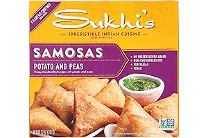 Sukhi's Samosa Potato & Pea Appetizer: Crispy Flaky Samosas with Cilantro Chutney