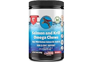 Wonder Paws Omega Max Wild Alaskan Salmon Cod Krill Oil Chews for Dogs
