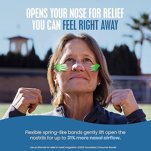 Miniatura 5 de Breathe Right Tiras nasales extra fuertes, con aroma a mentol, sin drogas, menos ronquidos y mejor respiración de la congestión nasal, bronceado, 26