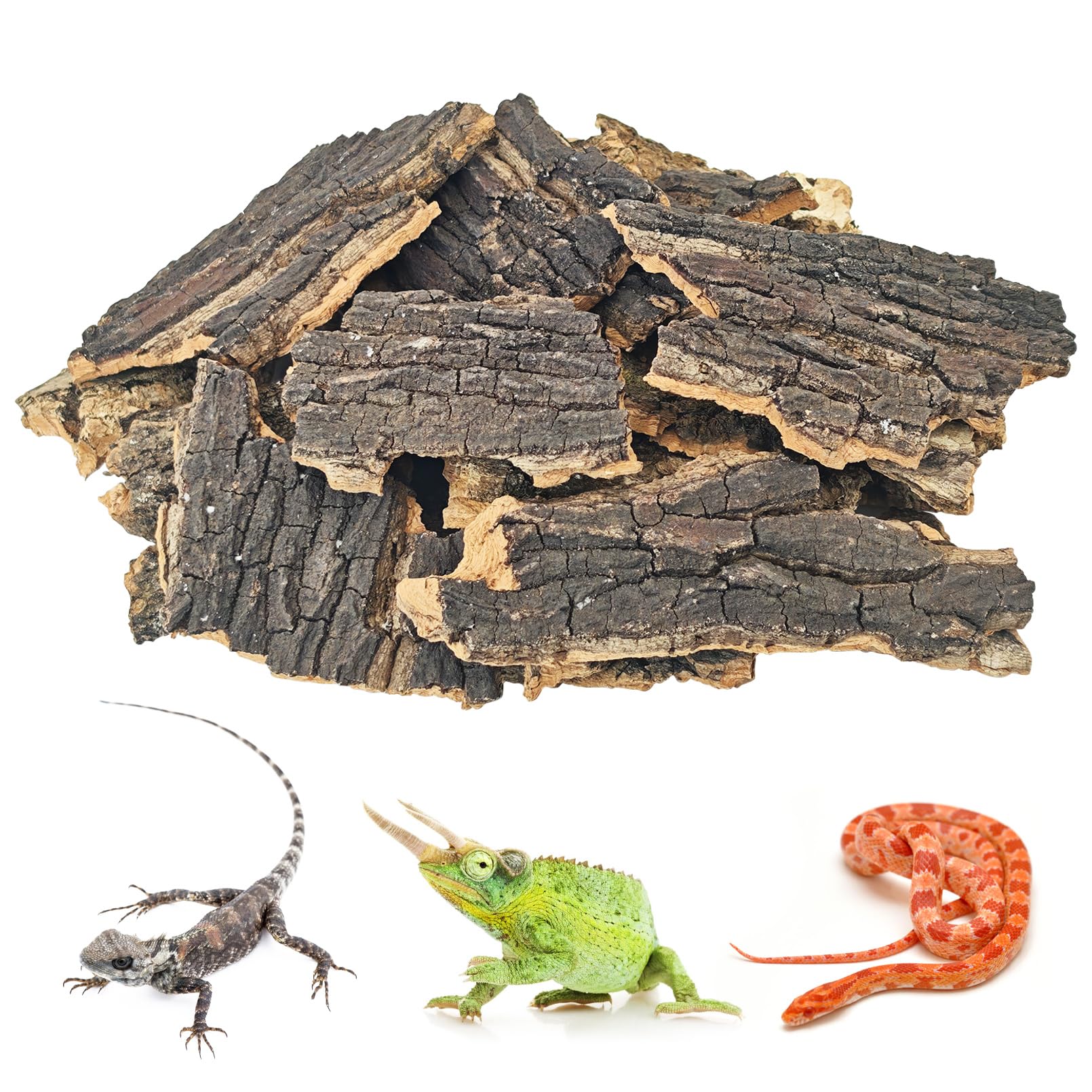 BNOSDM Cork Bark for Reptiles 1.5 LB Bulk Natural Cork Flats for Terrarium