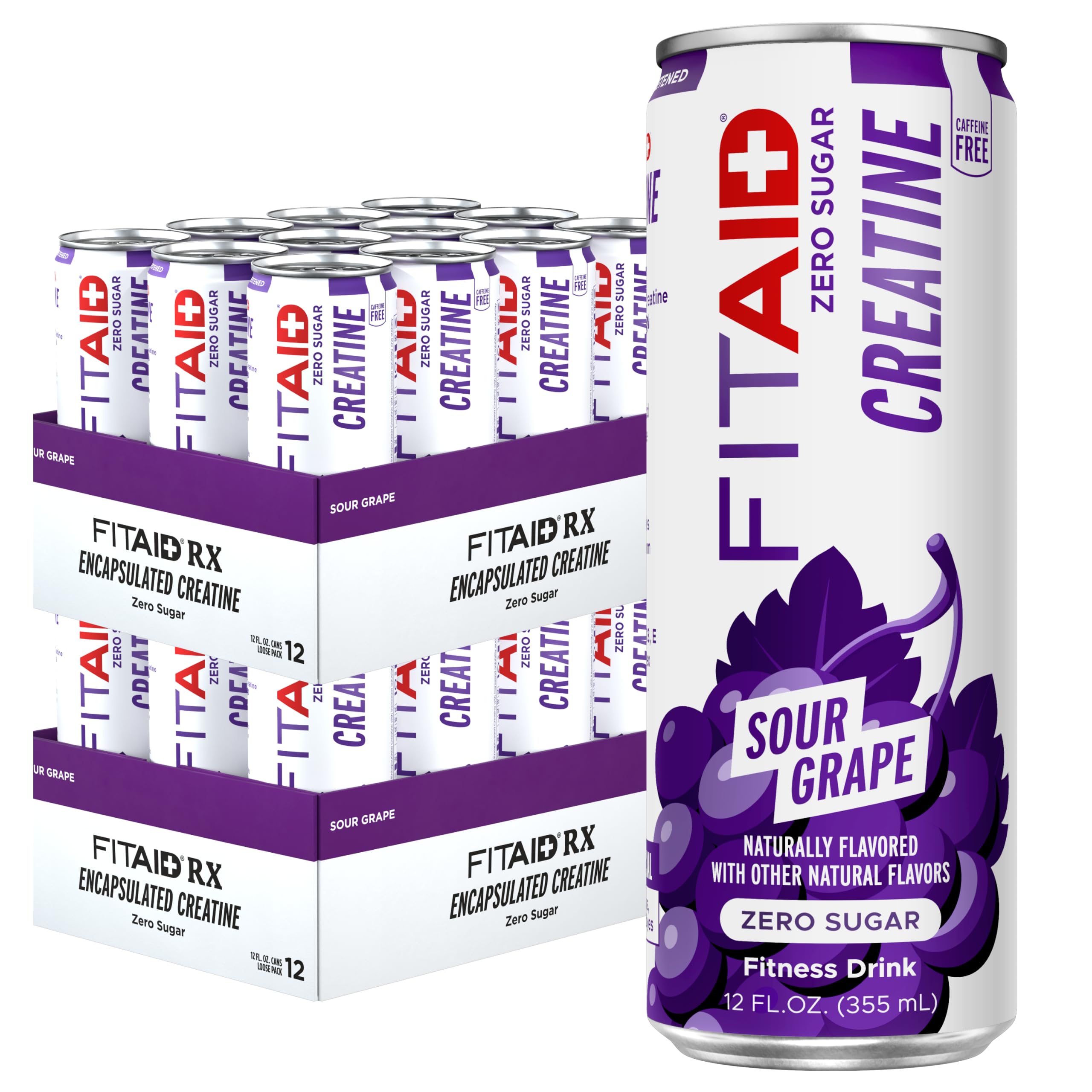 LifeAID FITAID Creatine Recovery Drink, Zero Sugar, Blue Raspberry, 12pk — Amazon image 13
